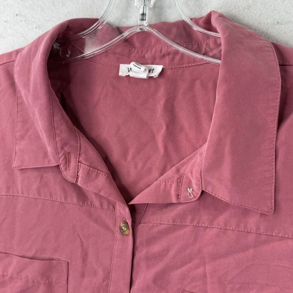Westport Modal Blend Womens Plus Size 2X Roll Tab Long Sleeve Button Up Top - Picture 7 of 12